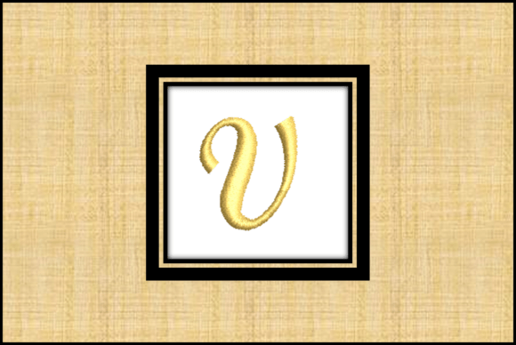 Gold Letter V: A Craft Fair Embroidery Standout