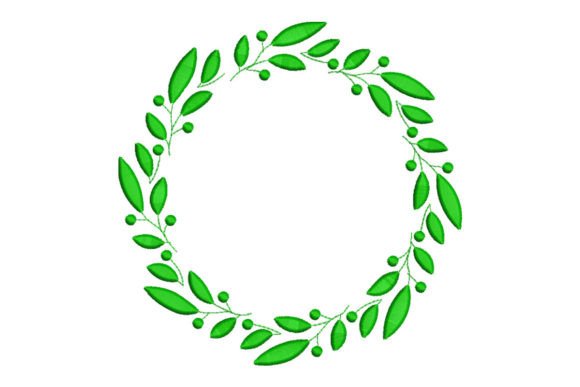 Round Frame Made from Leaves. Floral Frame