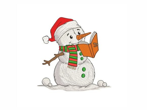 Snowman Reading a Book