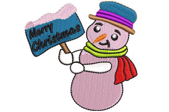 Snowman with Merry Christmas Play Card
